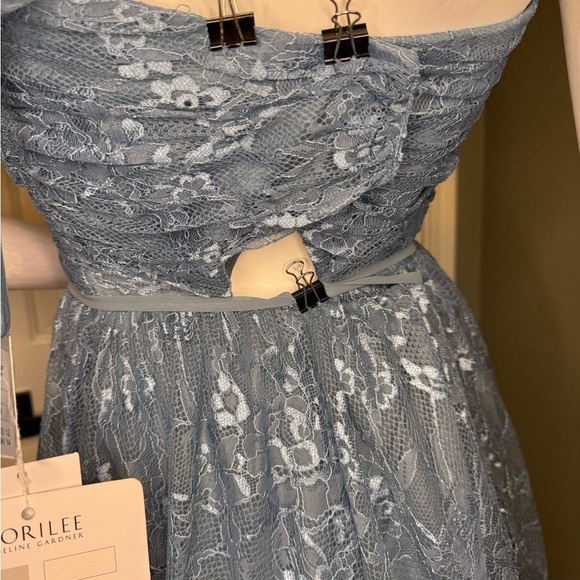 Mori Lee Bridesmaid, Social, Formal, Prom Dresses, size 12 Color Slate Blu - Picture 15 of 15